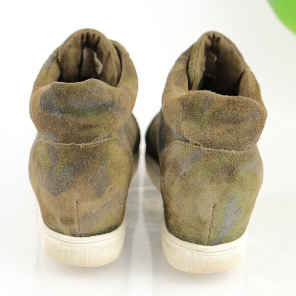 Blondo Womens Glenda Boot Size 9 Waterproof Camo Green Suede Hidden Wedge Heel - Picture 6 of 12